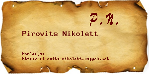 Pirovits Nikolett névjegykártya